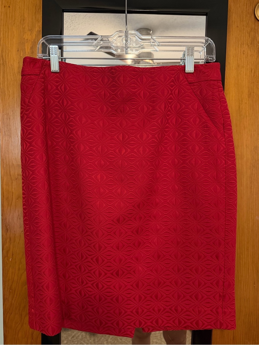 The Limited Crimson Textured Pencil Skirt